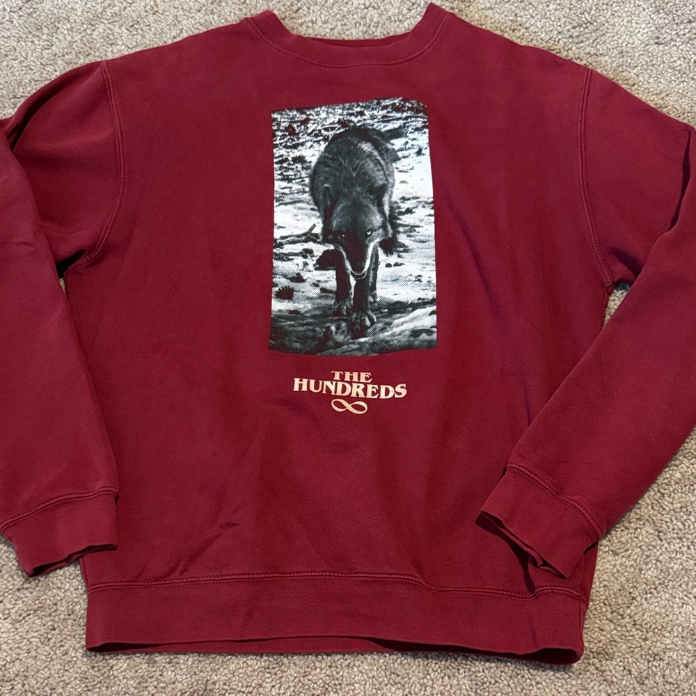 The Hundreds Burgundy Graphic Crewneck Sweater